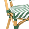 tressage aluminium chaise rotin bistrot empilable blanc vert nylon zoom