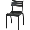 empilable noir chaise helen terrasse exterieur polypropylene trois quarts gauche