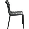 terrasse empilable chaise helen exterieur polypropylene noir profil droit