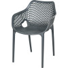 Fauteuil style contemporain Air XL anthracite empilable monobloc renforce polypropylene trois quarts gauche