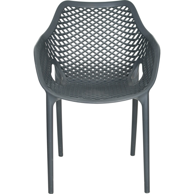 Fauteuil monobloc renforce empilable style contemporain Air XL anthracite polypropylene face