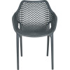 Fauteuil monobloc renforce empilable style contemporain Air XL anthracite polypropylene face