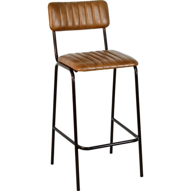 Tabouret ELOISE acier cuir 