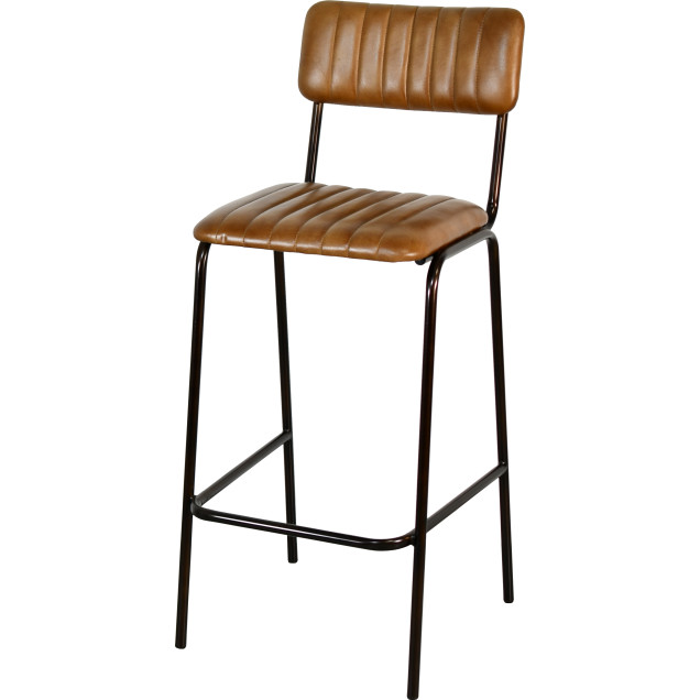 Tabouret ELOISE acier cuir 