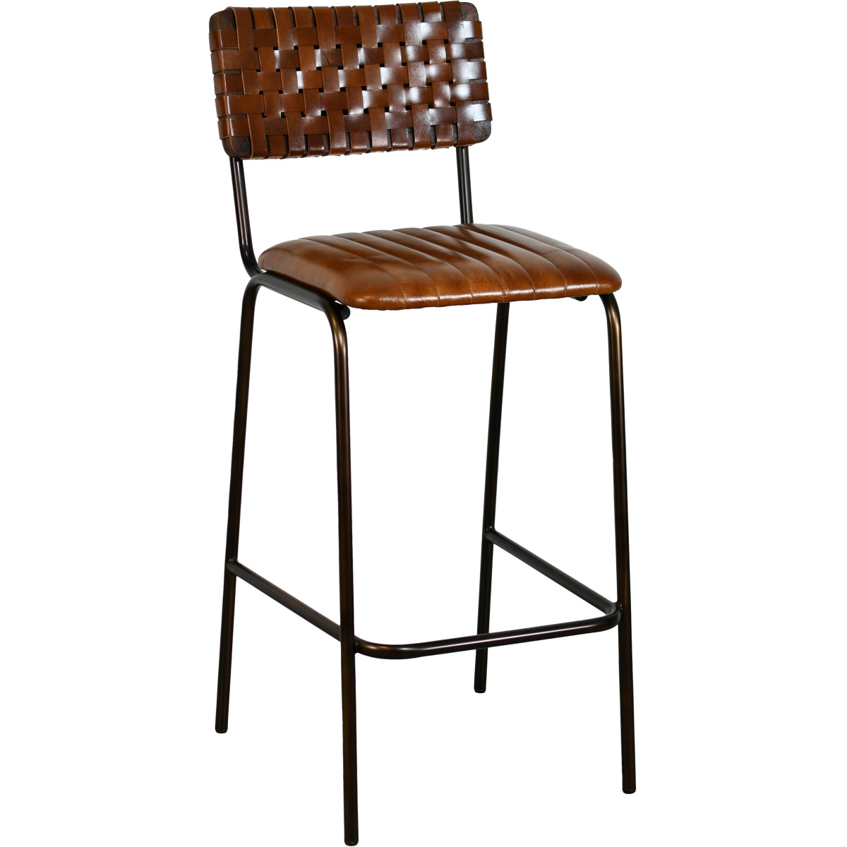 Tabouret DUSSAC acier cuir 