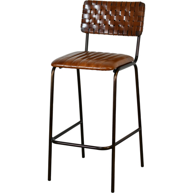 Tabouret DUSSAC acier cuir 