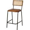 Tabouret FARINO 66 acier cuir 