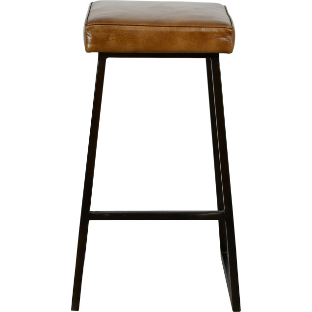 Tabouret DAMAZAN métal cuir 