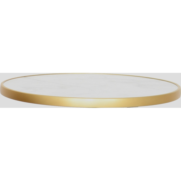 Table Ronde Dorée 60 cm pour Restaurant avec Piétement Design