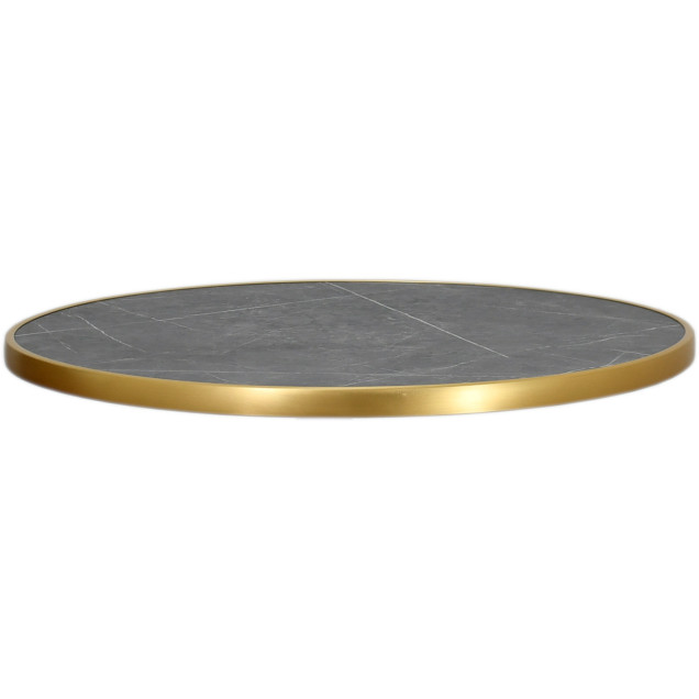 Table Ronde Dorée 60 cm pour Restaurant avec Piétement Design