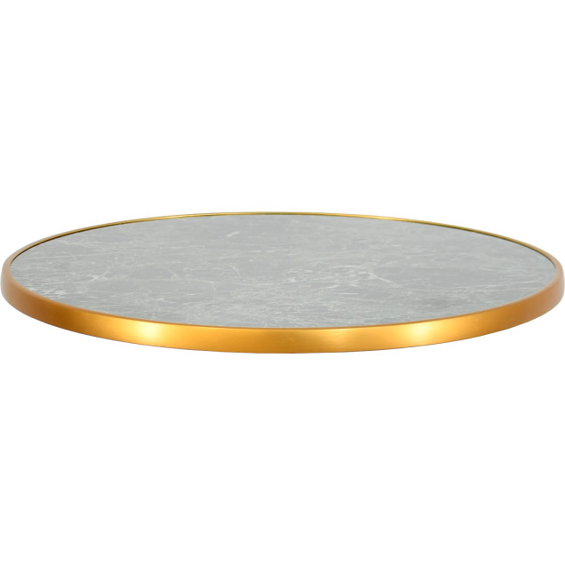 Table Ronde Dorée 60 cm pour Restaurant avec Piétement Design