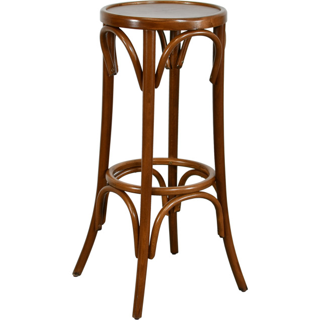 Tabouret rétro bistrot vintage en hêtre bois courbé pour un intérieur de bar élégant