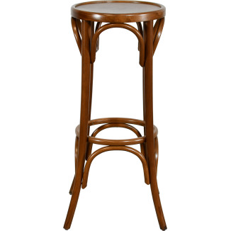 Tabouret rétro bistrot vintage en hêtre bois courbé pour un intérieur de bar élégant