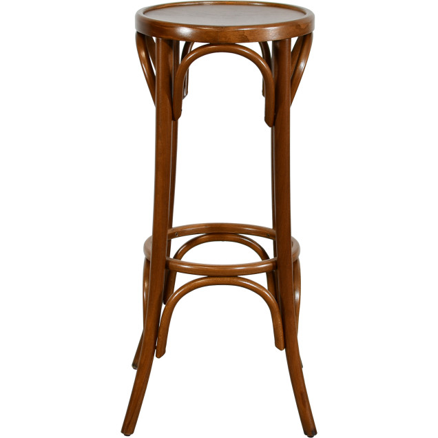 Tabouret rétro bistrot vintage en hêtre bois courbé pour un intérieur de bar élégant