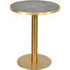 Table Ronde Dorée 60 cm pour Restaurant avec Piétement Design