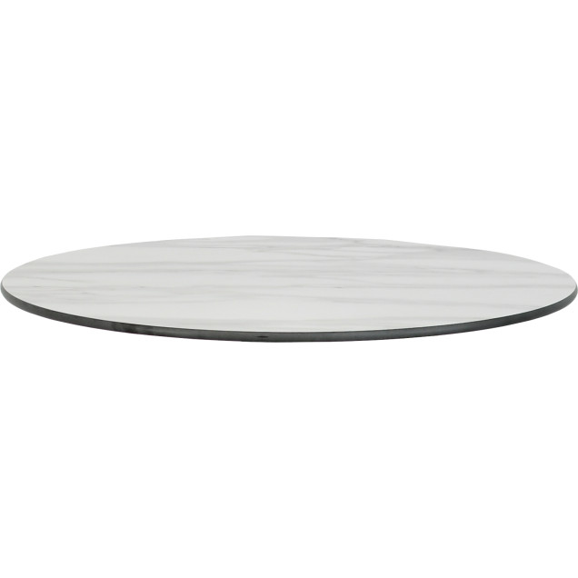 Table ronde Ø60cm dorée compact décor pierre