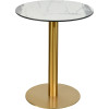 Table ronde Ø60cm dorée compact décor pierre