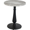 Table ronde Ø60cm décor minéral fonte acier central noire