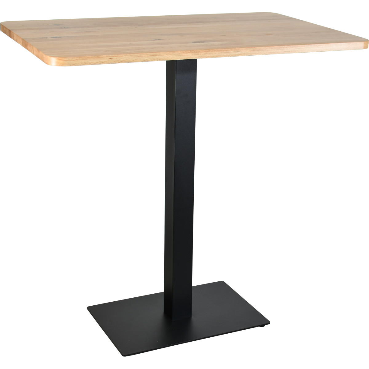 Table mange debout 110cmx70cm rectangle chêne acier noir